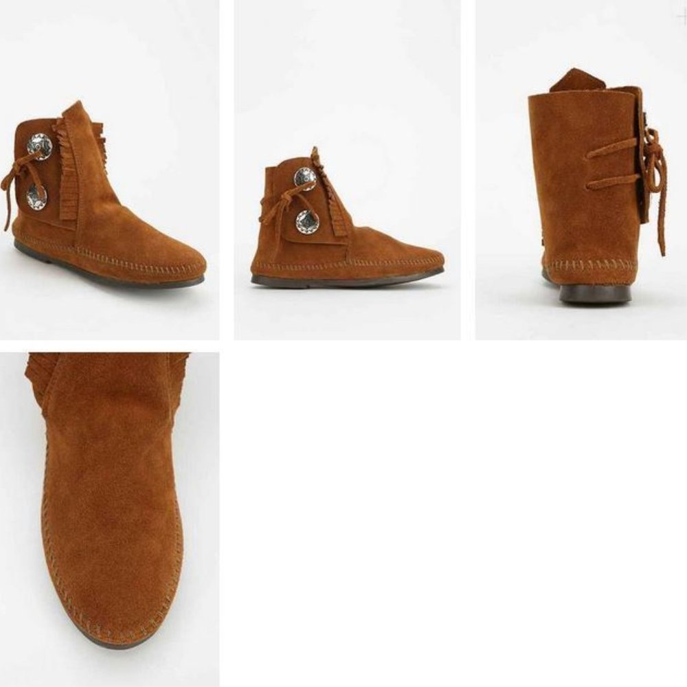 Minnetonka button ankle boots brown